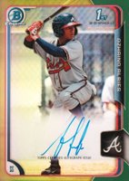 2015 Bowman Prospect Autographs #OAL Ozzie Albies Chrome-Green Refractor Baseball Card