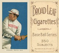 1909 White Borders Broadleaf 350  #456 Tris Speaker Baseball Card