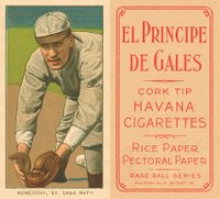 1909 White Borders El Principe De Gales #263 Ed Konetchy Glove Near Ground Baseball Card