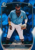 2023 Bowman Sapphire Edition Chrome Prospects #BCP61 Junior Caminero Baseball Card