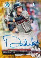 2017 Bowman Draft Chrome Draft Picks Autographs  #CDADW  Drew Waters Gold Wave Refractor Baseball Card