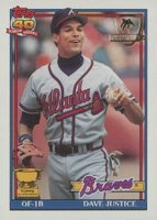 1991 Topps Desert Shield #329 David Justice Baseball Card