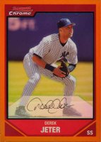 2007 Bowman Chrome #90 Derek Jeter Orange Refractor Baseball Card