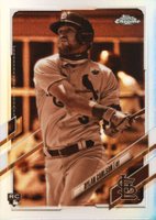2021 Topps Chrome #140 Dylan Carlson Sepia Refractor Baseball Card