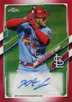 2021 Topps Chrome Update Autographs #NA Nolan Arenado Red Refractor Baseball Card