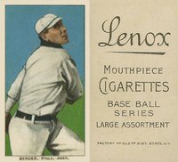 1909 White Borders Lenox-Black #32 Chief Bender Pitching-No Trees In Background Baseball Card