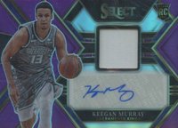 2022 Panini Select Rookie Jersey Autographs #RJAKGM Keegan Murray Purple Basketball Card