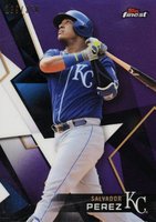 2018 Finest  #54 Salvador Perez Purple Refractor Baseball Card