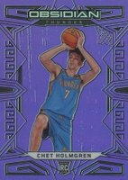2022 Panini Obsidian #157 Chet Holmgren Electric Etch Purple Flood Basketball Card