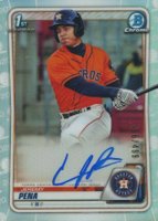 2020 Bowman Chrome Prospect Autographs #CPAJP Jeremy Pena Refractor Baseball Card
