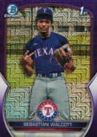 2023 Bowman Mega Box Chrome #189 Sebastian Walcott Purple Baseball Card