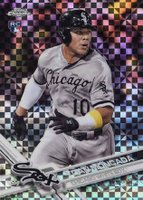2017 Topps Chrome #75 Yoan Moncada Running-X-Fractor Baseball Card
