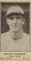 1925 Strip Card # Travis Jackson Short stop Baseball Card