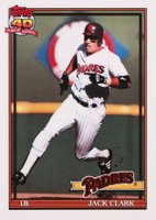 1991 Topps Tiffany #650 Jack Clark Baseball Card