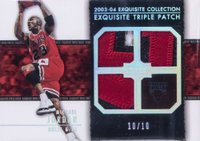 2003 Upper Deck Exquisite Collection Exquisite Triple Patch #E3PMJ Michael Jordan Basketball Card
