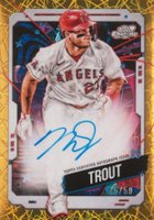 2024 Topps Chrome Cosmic Cosmic Chrome Autographs #MT Mike Trout Gold Interstellar Refractor Baseball Card
