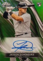 2024 Topps Chrome Black Autographs #JDO Jasson Dominguez Green Refractor Baseball Card