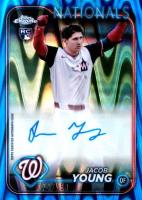 2024 Topps Chrome Update Chrome Baseball Update Series Autographs #ACJY Jacob Young Blue Raywave Baseball Card