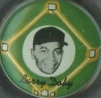 1956 Yellow Basepath Pin # Larry Doby Baseball Card