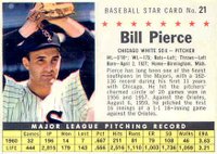 1961 Post Cereal #21 Bill Pierce Perforated Baseball Card