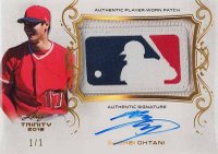 2018 Leaf Trinity Patch Autograph #PA-SO1 Shohei Ohtani Gold 1/1 Baseball Card