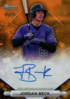 2023 Bowman Sterling Prospect Autographs #PAJBK Jordan Beck Orange Baseball Card