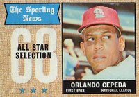 1968 Topps #362 Orlando Cepeda All-Star Baseball Card
