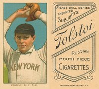 1909 White Borders Tolstoi #302 Rube Manning Pitching Baseball Card