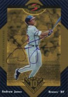 1998 Score All Score Team #16 Andruw Jones Autograph Baseball Card