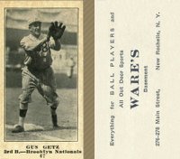 1916 Wares #67 Gus Getz Baseball Card