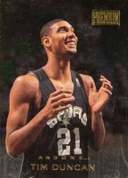 1997 Skybox Premium and One #6 Tim Duncan Basketball Card