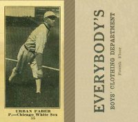 1916 Everybody's #55 Urban Faber Baseball Card