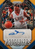 2023 Panini Prizm Franchise Favorites Signatures #FFAIP Allen Iverson Gold Basketball Card