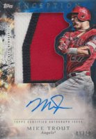 2018 Topps Inception Autograph Jumbo Patch #IAJMT Mike Trout Blue Baseball Card