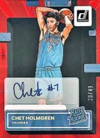 2022 Panini Donruss #202 Chet Holmgren Rated Rookie Signature-Red Holo Laser Basketball Card
