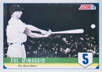 1992 Score Factory Set Inserts #B12 Joe DiMaggio The Hard Hitter-Retail Baseball Card