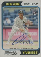 2023 Topps Heritage Real One Autographs #ROAOPE Oswald Peraza Baseball Card