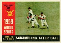 1960 Topps #390 World Series Game #6 Scrambling After ball Baseball Card