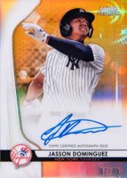 2020 Bowman Sterling Prospect Autographs #JD Jasson Dominguez Orange Refractor Baseball Card