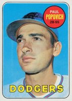 1969 Topps #47 Paul Popovich Helmet Emblem Visible Baseball Card