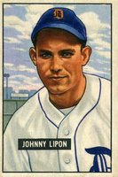 1951 Bowman #285 Johnny Lipon Baseball Card