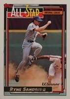 1992 Topps Gold #387 Ryne Sandberg Winner Baseball Card