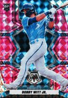 2022 Panini Mosaic #265 Bobby Witt Jr. Camo Pink Baseball Card
