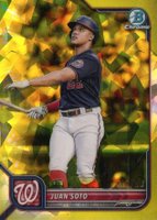 2022 Bowman Chrome Sapphire Edition #30 Juan Soto Yellow Baseball Card