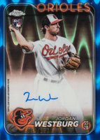 2024 Topps Chrome Rookie Autographs #RAJWE Jordan Westburg Blue Raywave Refractor Baseball Card