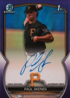 2023 Bowman Draft Chrome Prospect Autograph #CDAPS Paul Skenes Purple Refractor Baseball Card