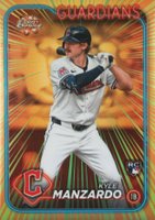 2024 Topps Chrome Radiating Rookies #RR25 Kyle Manzardo Update Baseball Card