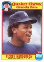 1986 Quaker Oats #25 Rickey Henderson Baseball Card