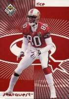 1998 Upper Deck Choice Starquest/Rookiequest #SR07 Jerry Rice/Randy Moss Red Football Card