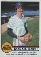 1979 Topps #202 Ron Guidry Record Breaker Baseball Card